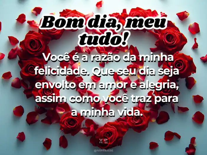 Mensagens de bom dia amor: razão da minha felicidade