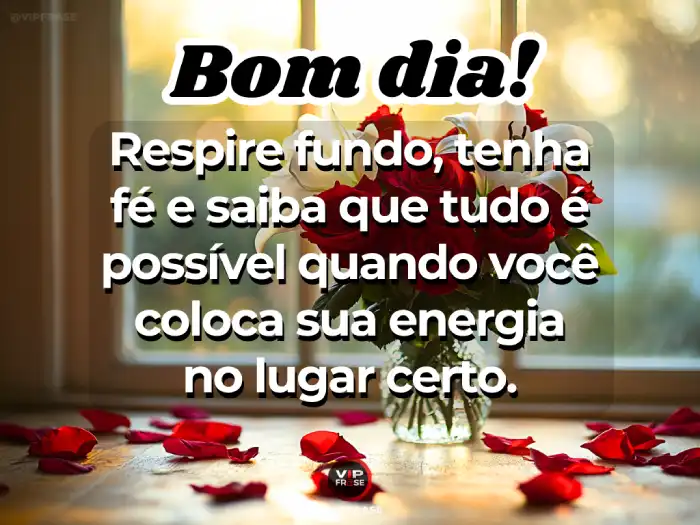 Mensagens de bom dia com carinho, colocando sua energia no lugar certo para um dia produtivo.
