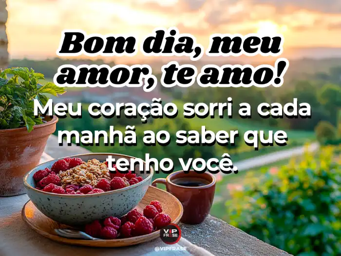 Mensagens de bom dia meu amor com coração sorrindo, simbolizando amor e alegria no início do dia.