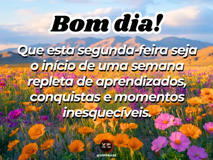 Mensagem de bom dia segunda feira com foco em aprendizados e conquistas inesquecíveis.