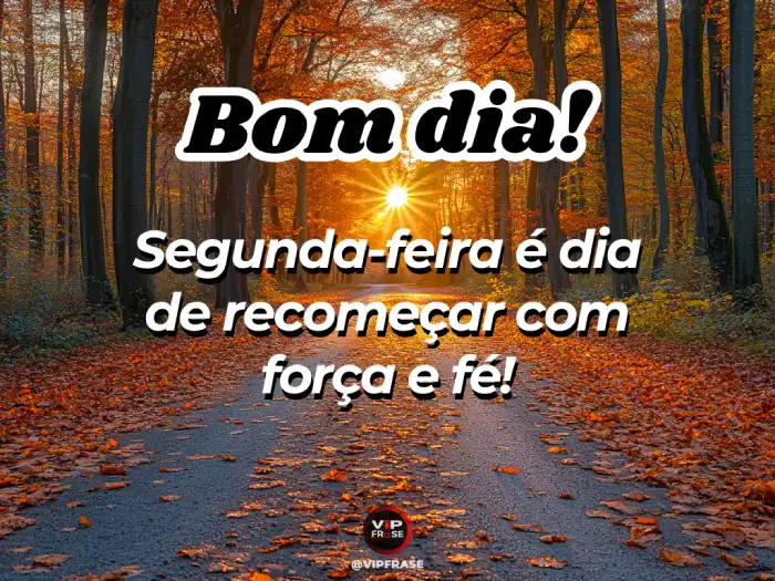 Mensagem de bom dia segunda-feira para recomecçar com força e fé.