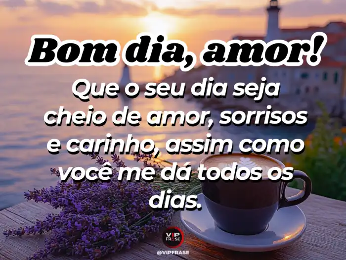 Mensagem de bom dia com carinho para Whatsapp com sorrisos e amor.