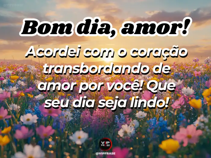 Mensagem de bom dia com carinho para Whatsapp – Coração transbordando amor por você.