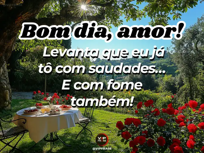 Mensagem de bom dia para namorado, levanta, já estou com saudades.