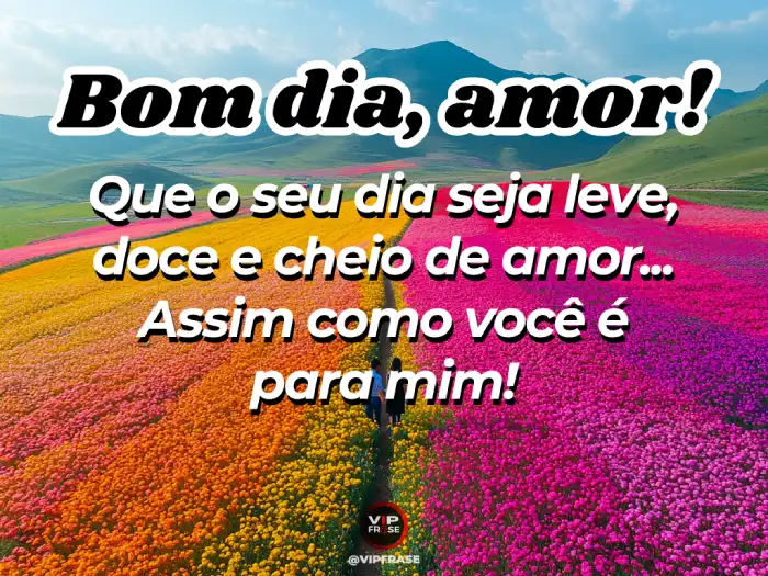Mensagem de bom dia para o amor, seja leve e doce assim como você para mim.