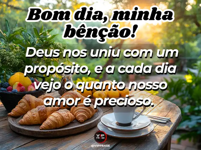Frases, lembrando do propósito de nosso amor precioso e a direção de Deus para o dia.