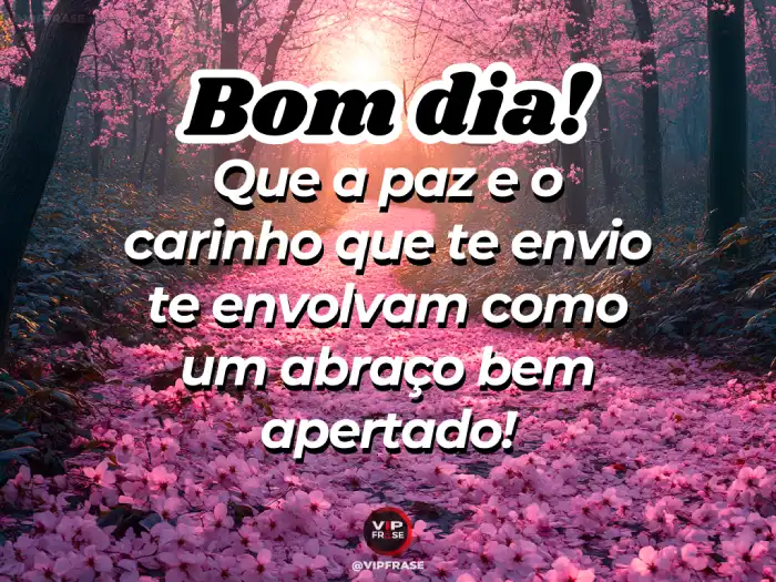 Mensagens de bom dia com carinho para WhatsApp com abraço apertado.
