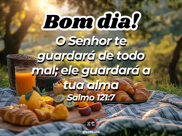 Bom dia abençoado! O Senhor te guardará, como diz Salmo 121:7.