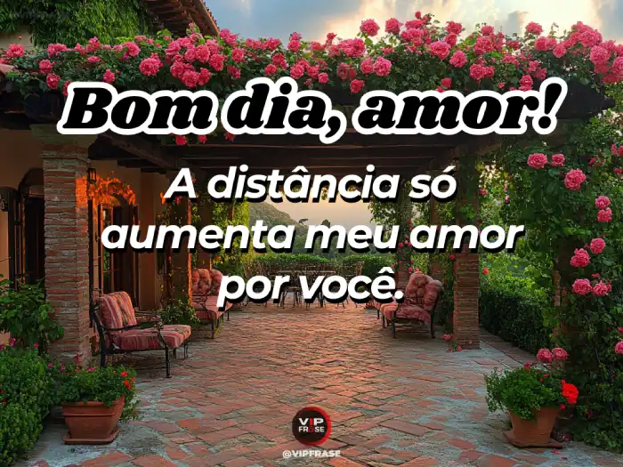 Bom dia amor mensagem: a distância só aumenta meu amor por você.