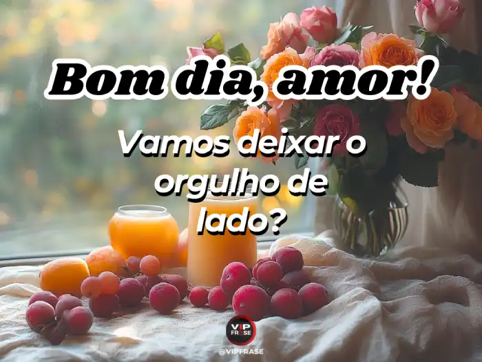 Bom dia frase para reconciliação: vamos deixar o orgulho de lado e ficar bem