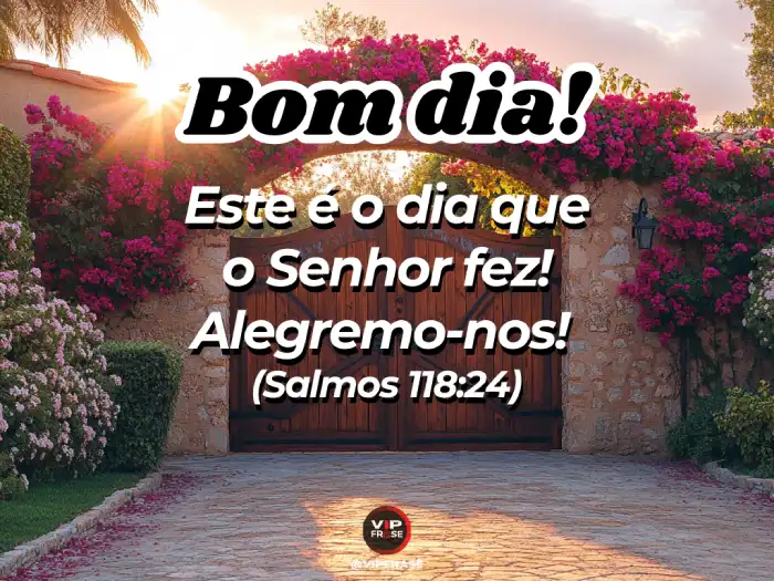 Bom dia domingo! Frase inspiradora do Salmo 118:24 – 'Este dia o Senhor fez', começando o domingo com gratidão e fé.