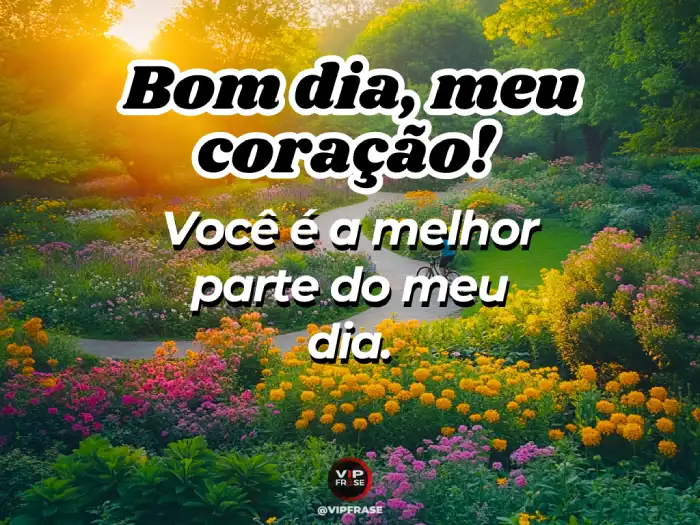 Amor bom dia frase: você é a melhor parte do meu coração e do meu dia