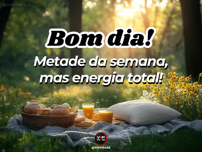 Bom dia quarta-feira! Mensagem motivacional para aproveitar a metade da semana com energia total e foco nas conquistas.