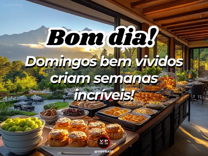 Mensagem de bom dia de domingo com uma imagem inspiradora para começar a semana.