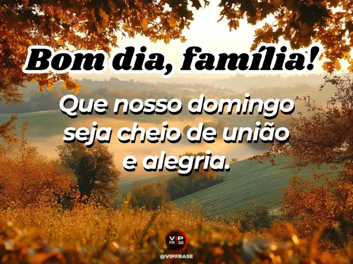 Mensagem de bom dia de domingo cheia de união e alegria.