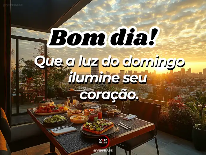 Mensagem de bom dia de domingo com luz iluminando o coração.