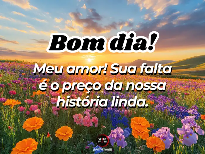 Mensagem de bom dia para alguém especial, celebrando uma linda história de amor e carinho.