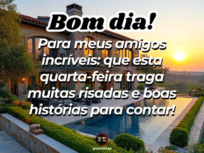 Mensagem de bom dia quarta-feira, com risadas e boas histórias para alegrar o dia.