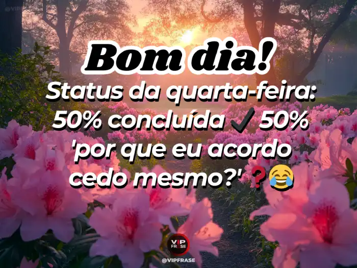 Frase, destacando que o dia já está metade concluído.