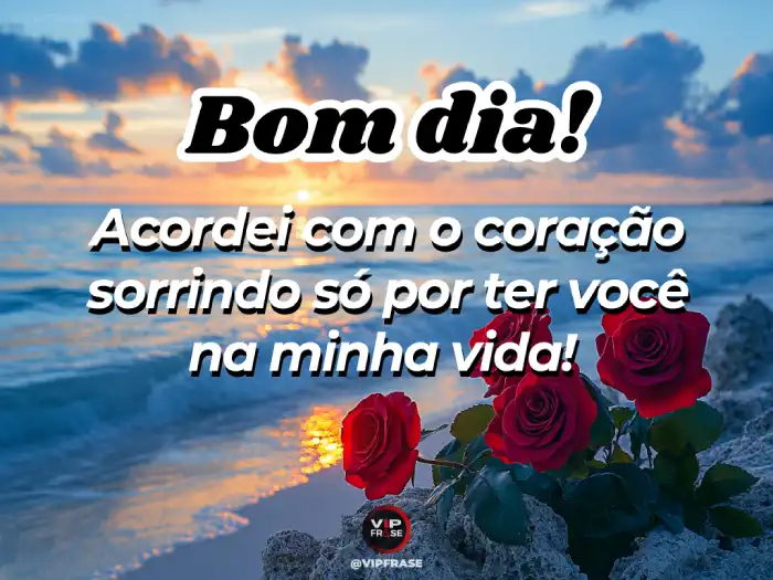 Bom dia amor da minha vida, acordei com o coração sorrindo só por pensar em você