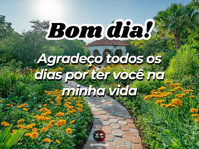 Bom dia amor da minha vida, agradeço todos os dias por ter você
