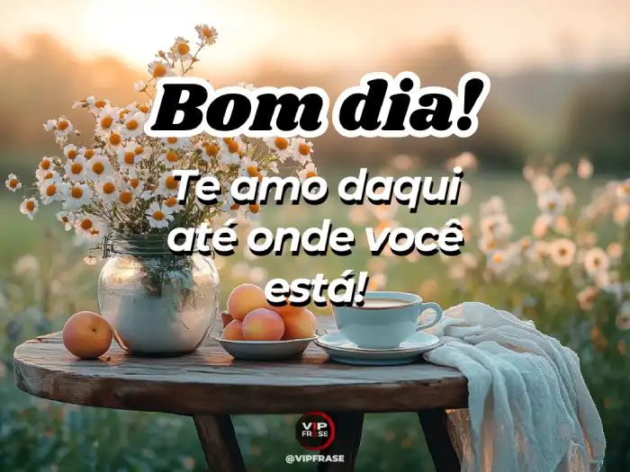 Bom dia amor da minha vida, te amo daqui até onde você está