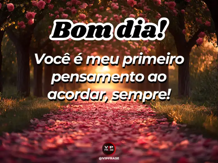 Bom dia amor da minha vida, você é sempre meu primeiro pensamento ao acordar