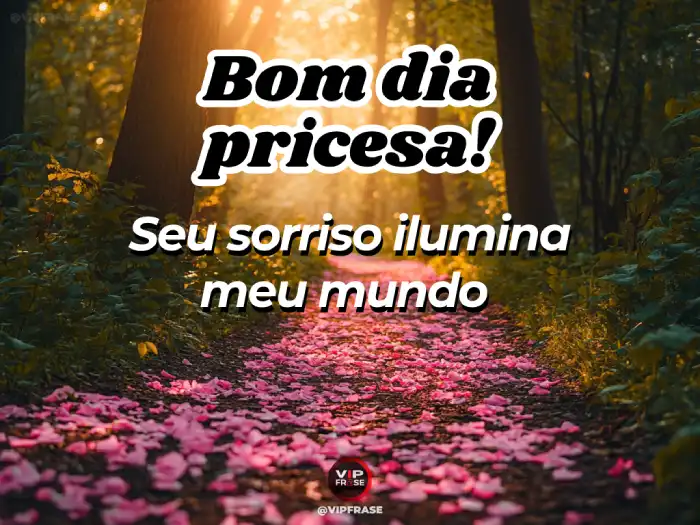 Bom dia princesa, seu sorriso ilumina meu mundo