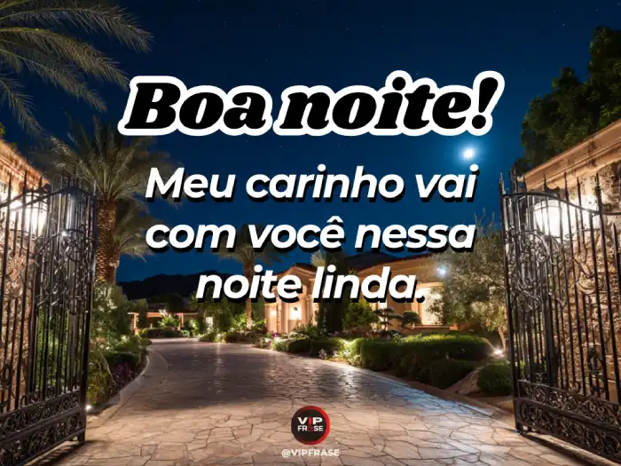 Mensagem de boa noite, meu carinho vai com você onde for