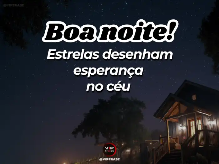 Mensagem de boa noite poética com estrelas e lua