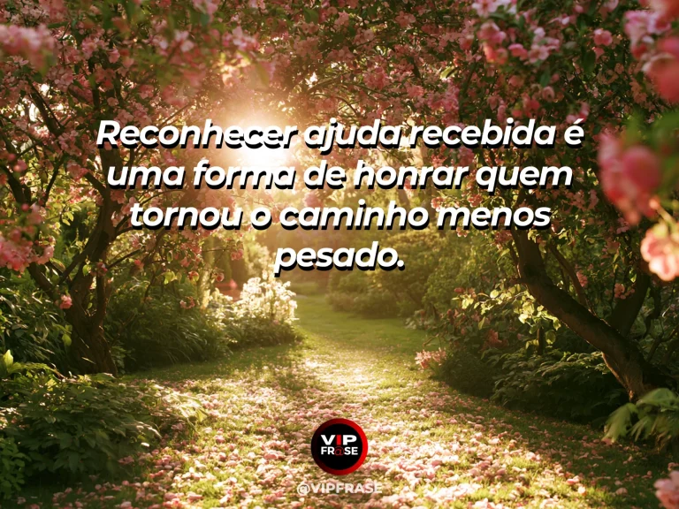 Frase de gratidão com uma mão ajudando outra a subir um pequeno degrau