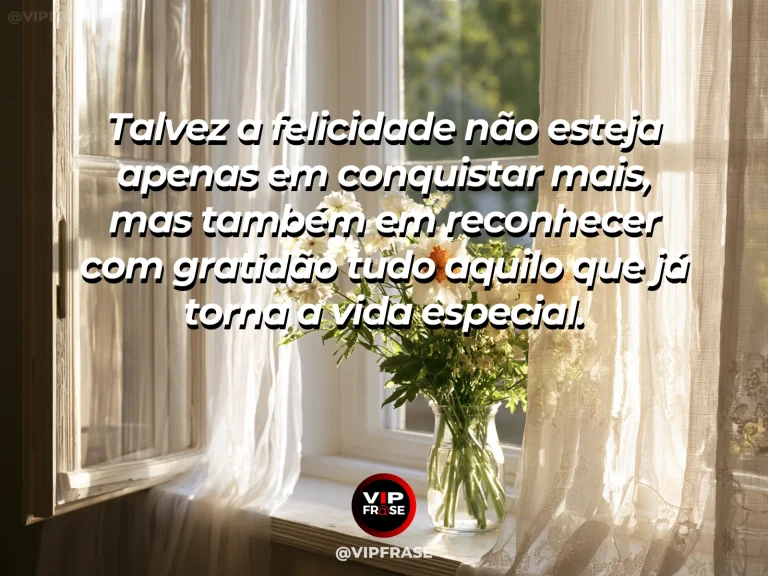 Mensagem de gratidão com cena de interior acolhedor com luz de fim de tarde, plantas e detalhes simples valorizados pela iluminação