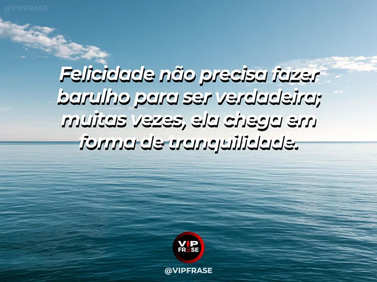 Frase reflexiva sobre felicidade e paz com jardim colorido com banco ao sol.