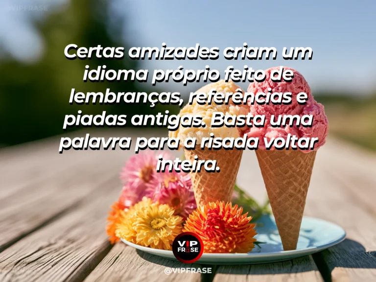 Mensagem sobre amizade, com cena de dois amigos rindo muito à mesa, cumplicidade espontânea e clima descontraído.