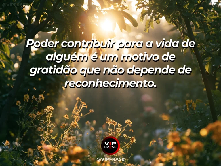 Frase de gratidão com mãos entregando algo útil sem plateia