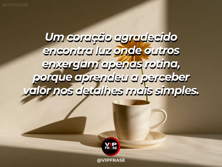 Mensagem de gratidão com cena de feixes de sol iluminando objetos cotidianos em casa, transformando uma cena comum em algo especial