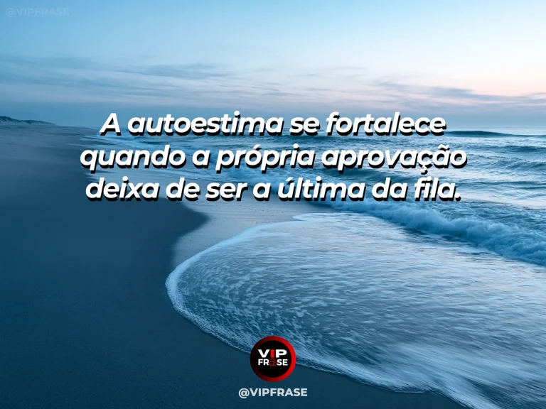 Frase reflexiva sobre autoestima com mulher serena diante de janela ampla com jardim ensolarado.