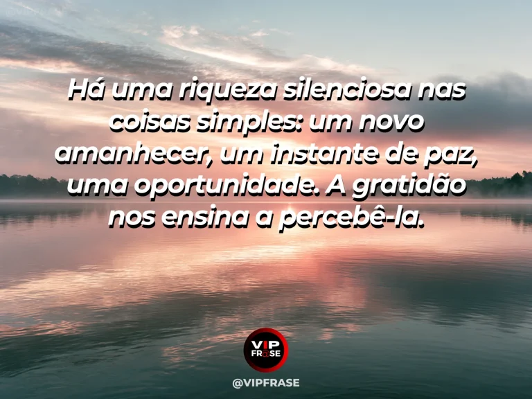 Mensagem de gratidão com cena de nascer do sol tranquilo sobre paisagem natural minimalista, transmitindo simplicidade e paz