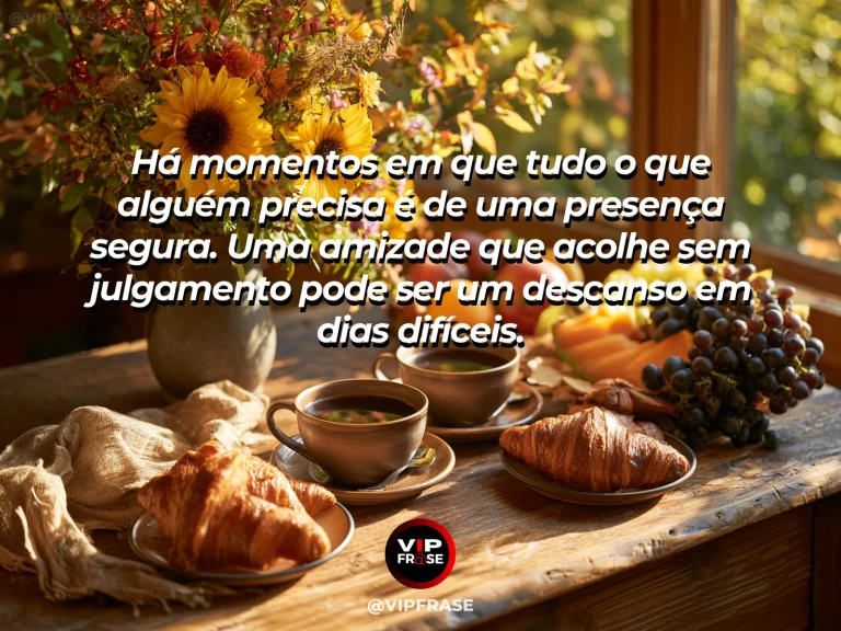 Mensagem sobre amizade em cena de one friend offering a warm blanket and a cup of tea to another.