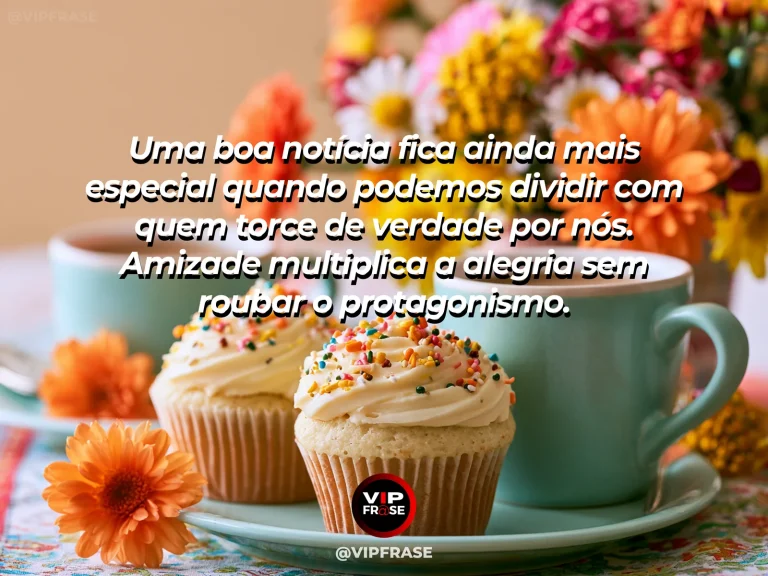 Mensagem sobre amizade em cena de friends joyfully hugging after receiving good news.