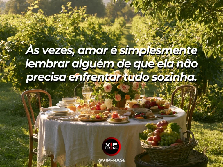 Frase sobre amor, com duas lanternas acesas em uma trilha.