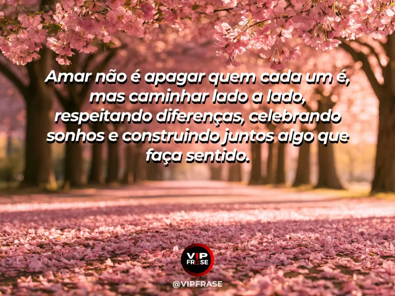 Mensagem sobre amor e parceria com dois caminhos seguindo lado a lado.