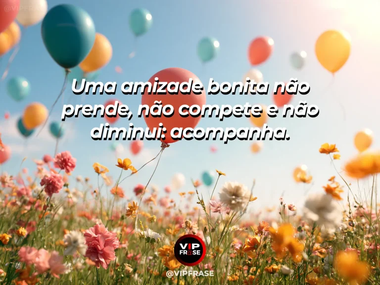 Frase sobre amizade com dois pássaros pousados no mesmo galho com espaço entre eles.