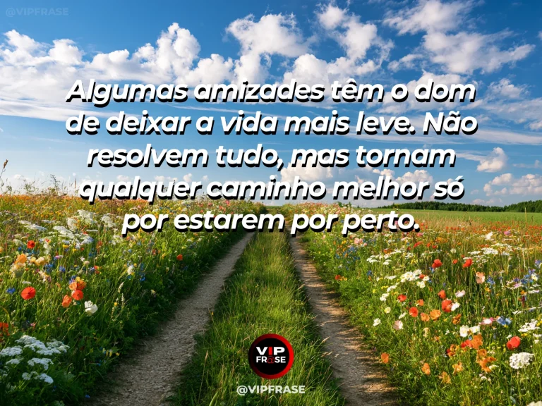 Mensagem sobre amizade em cena de two friends walking along a quiet tree-lined path at golden hour.