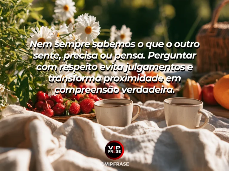 Mensagem sobre amizade, com cena de dois amigos conversando com atenção em um jardim tranquilo, postura aberta e curiosidade respeitosa.