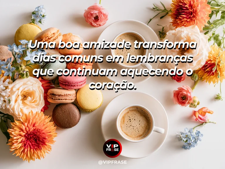 Frase sobre amizade com fotografias instantâneas e pequenas luzes sobre uma mesa de madeira.