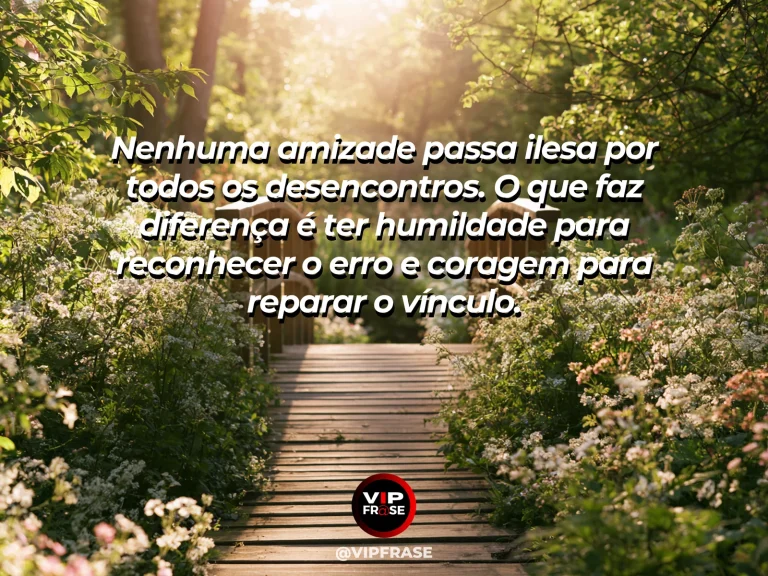 Mensagem de amizade sobre amizades fortes sabem pedir desculpas, em cena de flor branca entre duas cadeiras próximas, sugerindo reconciliação, humildade e vontade de reparar um vínculo.