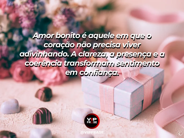 Mensagem de amor e confiança, com visual sóbrio e afetivo.