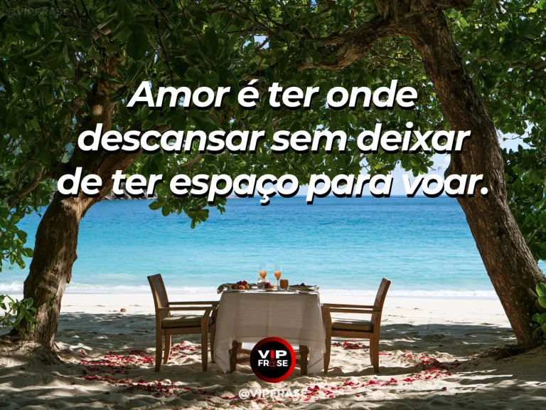 Frase de amor com fundo romântico e delicado sobre amor é ser porto e vento.