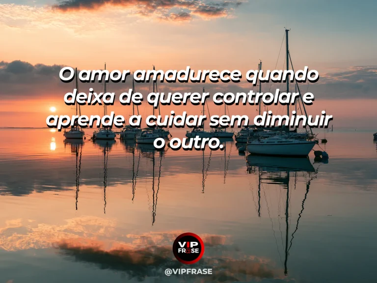 Frase reflexiva sobre amor, sabedoria com casal caminhando lado a lado em parque ensolarado com espaço entre eles.